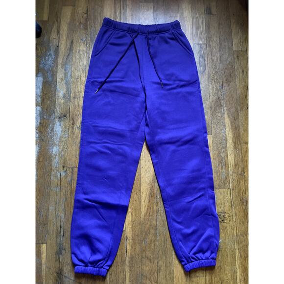 LADIES DRAWSTRING, JOGGER STYLE SWEAT PANTS-SLIGHT STRETCH-BNWOT-PURPL - Picture 1 of 2